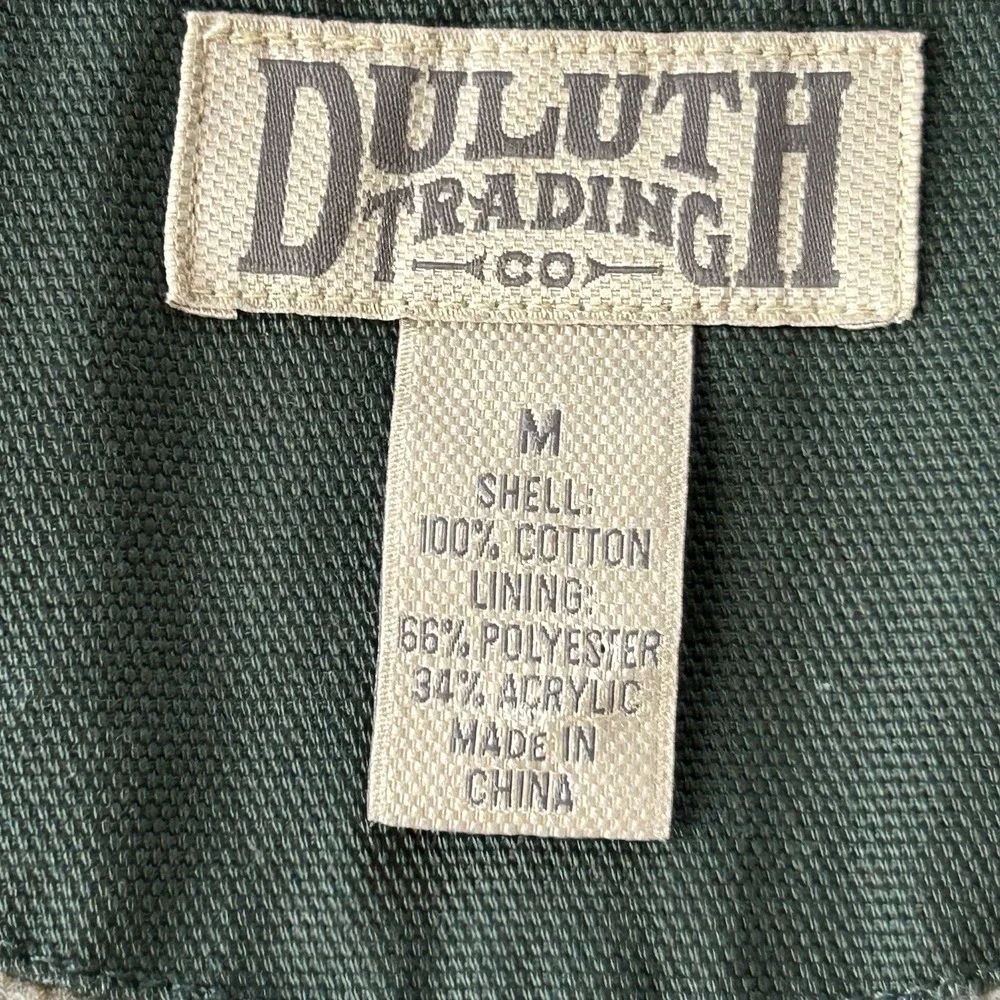 Duluth Trading Jacket Mens‎ Medium Green Iron Range Fire Hose Sherpa Lined Vest